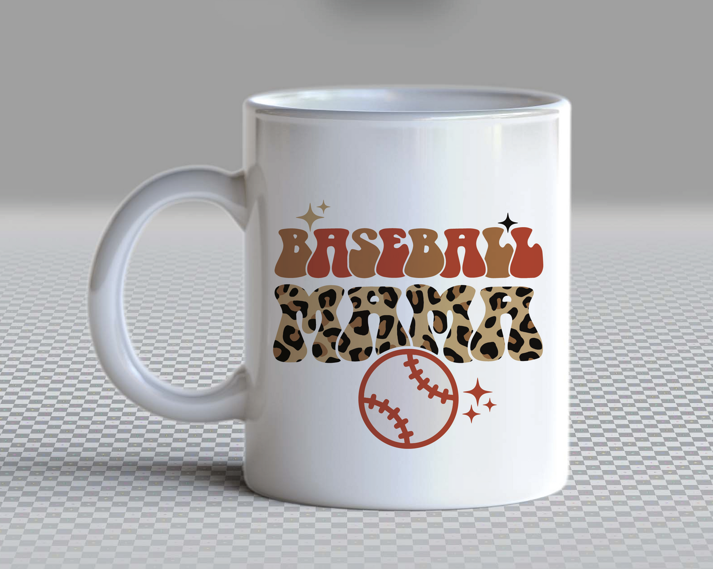 Leopard Baseball Mama SVG PNG | Groovy Baseball Sublimation | Mom T shirt Design