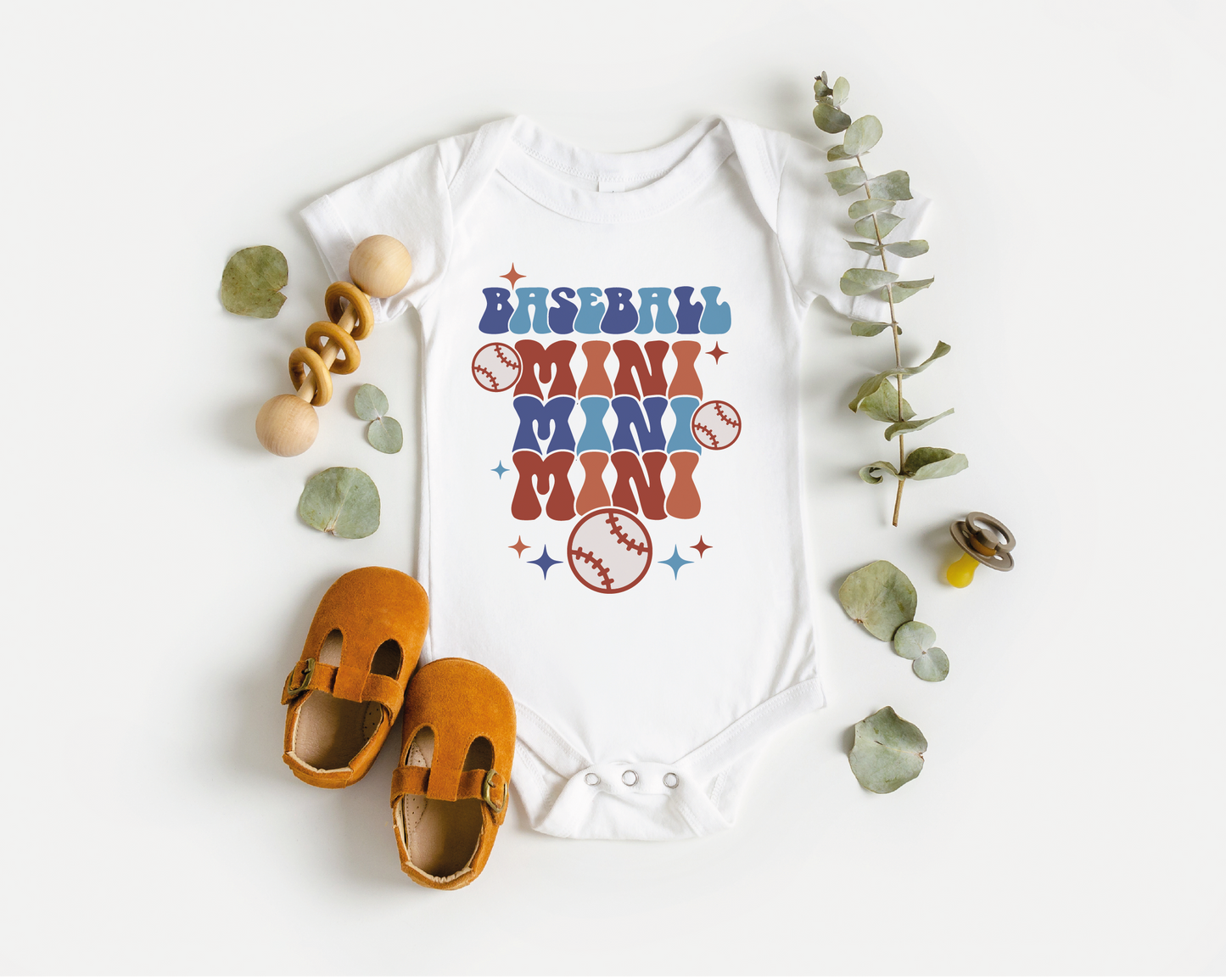 Baseball Mini SVG PNG | Groovy Baseball Sublimation | Retro Mom Mini T shirt Design
