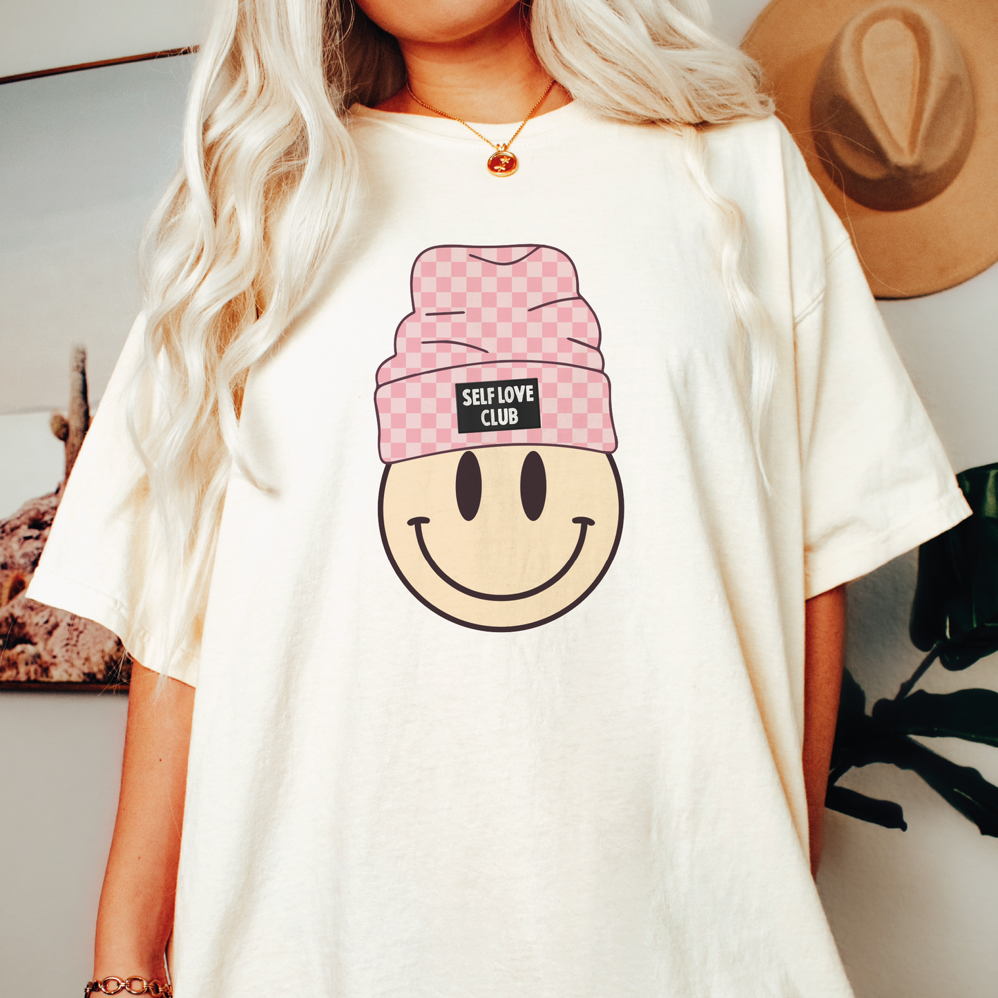 Beanie Smile Face SVG PNG | Valentines Day Sublimation | Self Love Club T shirt Design