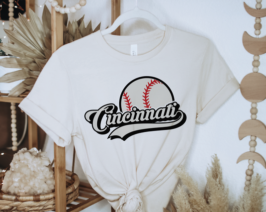 Cincinnati Baseball SVG PNG | Retro Sublimation | Cincinnati Baseball Fan T shirt Design Cut file