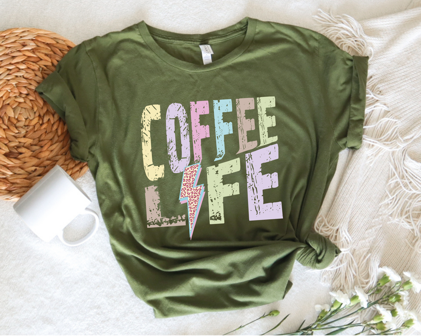 Coffee Life SVG PNG | Distressed font Sublimation | Leopard Lightning Bolt | Summer T shirt Design