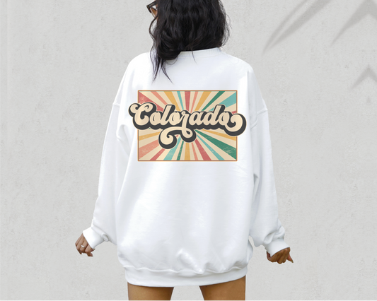 Colorado PNG | Vintage Colorado State Sublimation | Retro Distressed T shirt Design