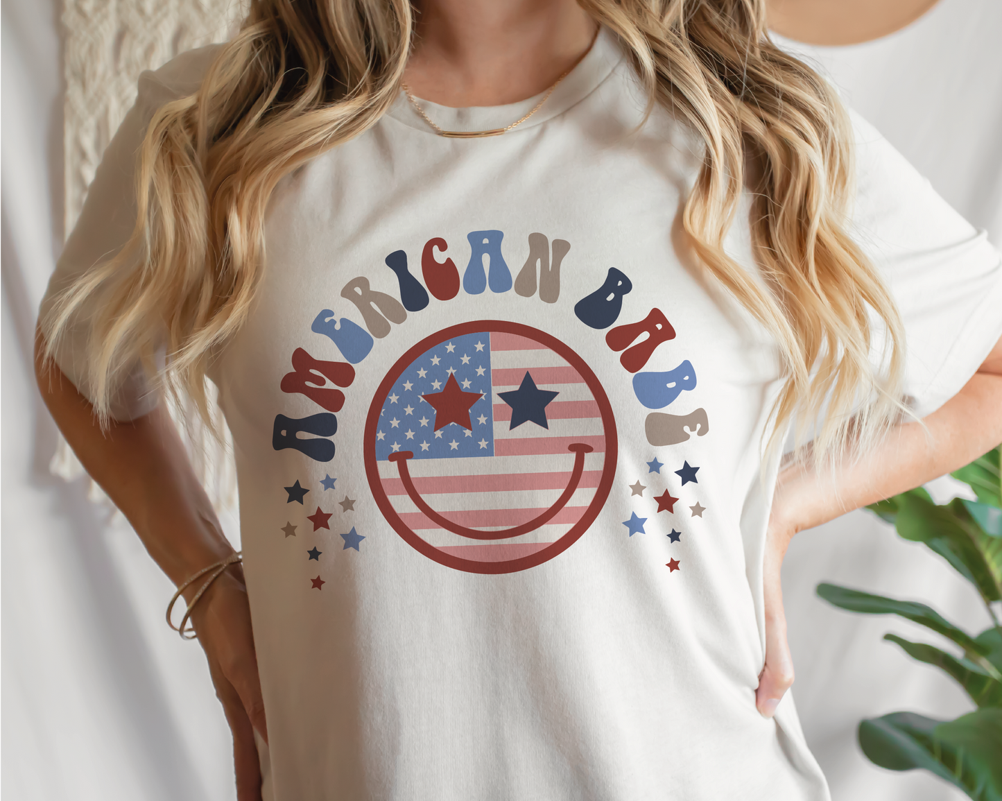American Babe SVG PNG | American Smile Face Sublimation | Fourth of July | Retro Vintage T shirt Design