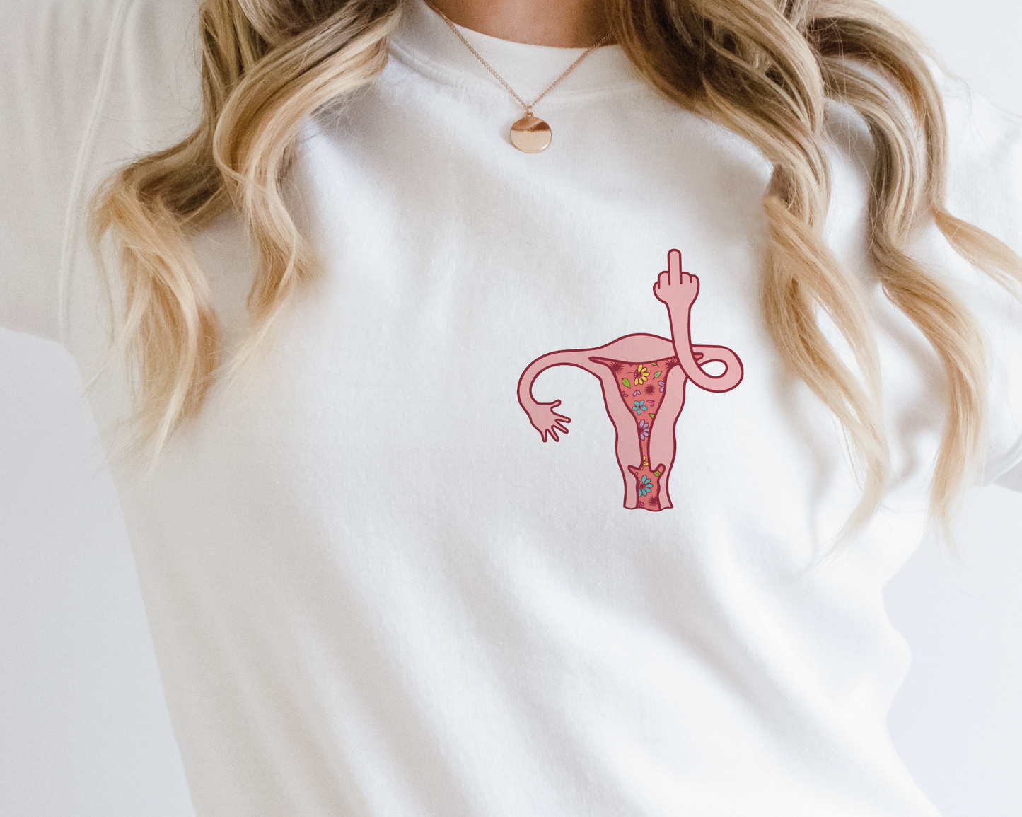 Colored Uterus Finger SVG PNG | Middle Finger Sublimation | Feminist T shirt Design
