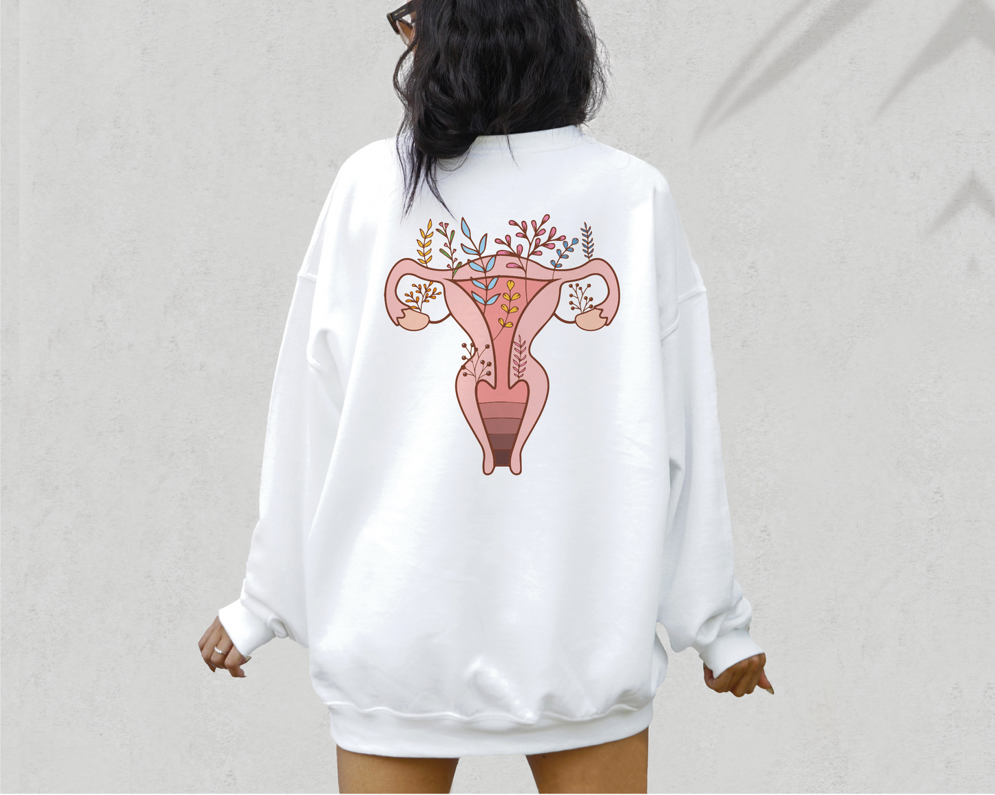 Colored Uterus with Flowers SVG PNG | Sublimation Floral Uterus | Feminist T shirt Design