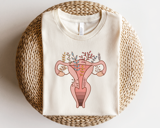 Colored Uterus with Flowers SVG PNG | Sublimation Floral Uterus | Feminist T shirt Design