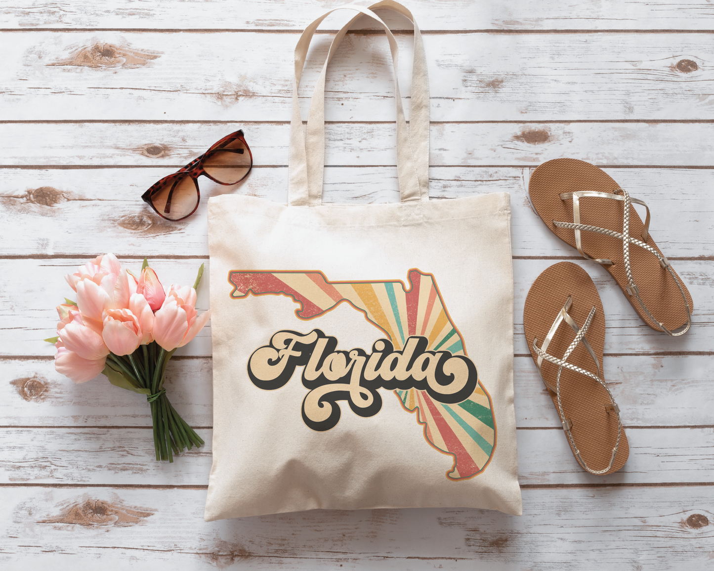 Florida PNG | Vintage Florida State Sublimation | Retro Distressed T shirt Design