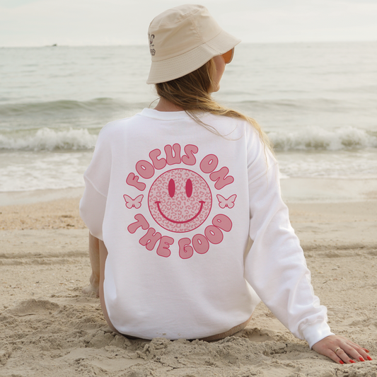 Focus On The Good PNG SVG | Inspirational Sublimation | Positivity Retro T shirt Design