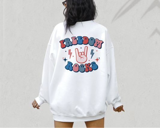 Freedom Rocks SVG PNG | America Patriotic Sublimation | Fourth of July | Retro Vintage T shirt Design