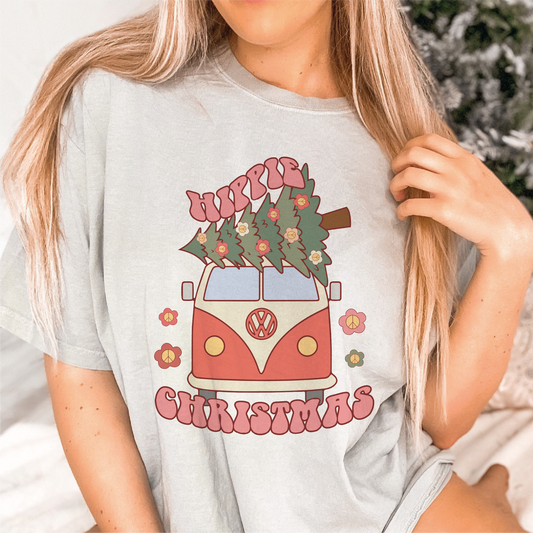 Hippie Christmas SVG PNG | Christmas Van Sublimation | Groovy Christmas | T shirt Design Cut file