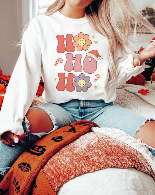 Ho Ho Ho SVG PNG | Christmas Sublimation | Groovy Christmas | T shirt Design Cut file