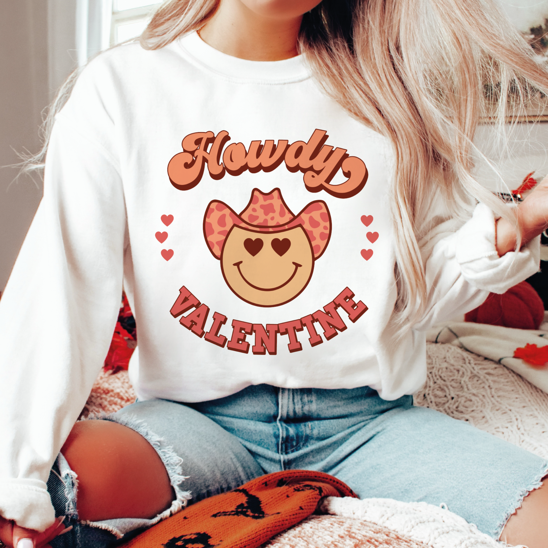 Howdy Valentine SVG PNG | Valentines Sublimation | Retro Groovy T shirt  Design