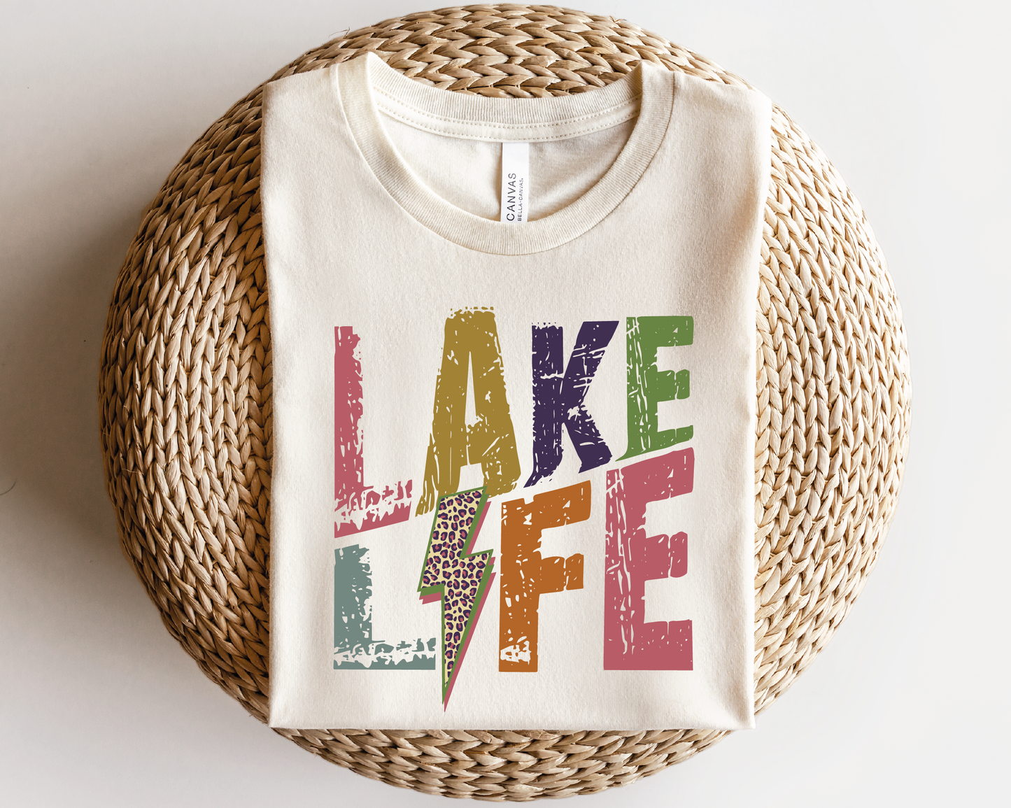 Lake Life SVG PNG | Distressed font Sublimation | Leopard Lightning Bolt | Summer T shirt Design