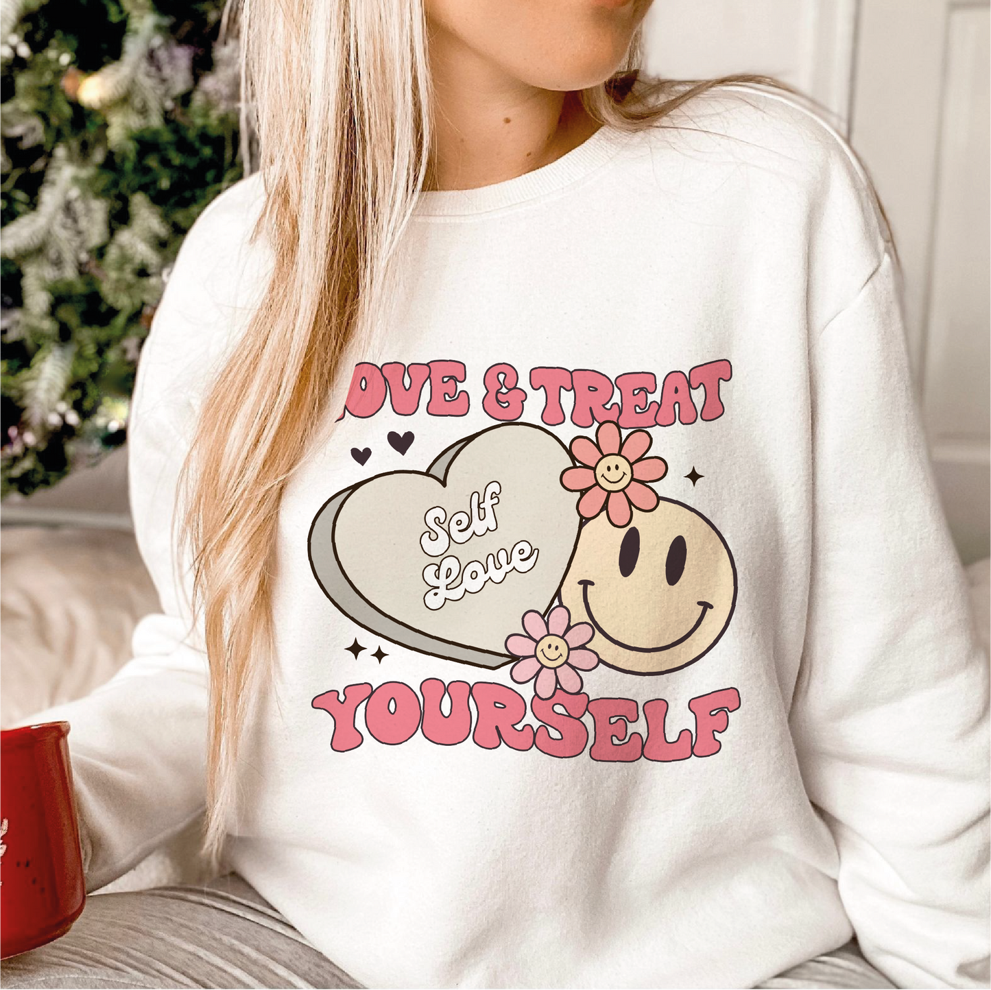 Love & Treat Yourself SVG PNG | Valentines Day Sublimation | Self Love T shirt Design