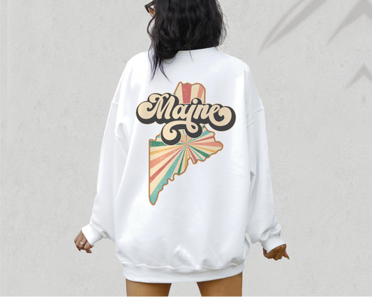Maine PNG | Vintage Maine State Sublimation | Retro Distressed T shirt Design