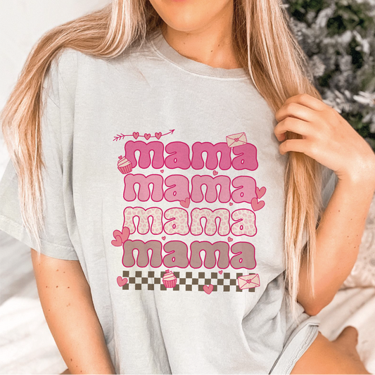 Valentine's Day Mama SVG PNG | Pink Valentines Mom Sublimation | Preppy T shirt Design