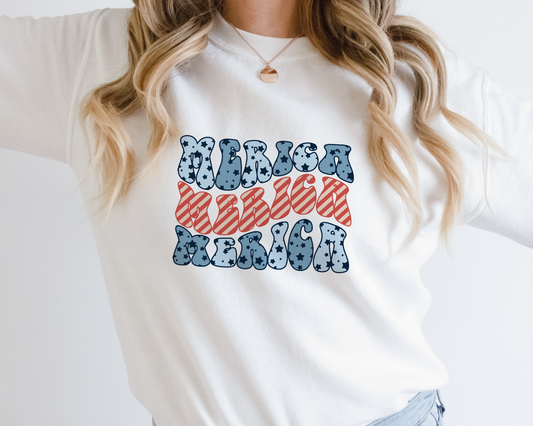 Merica SVG PNG | Independence Day Sublimation | Fourth of July | Retro Vintage T shirt Design