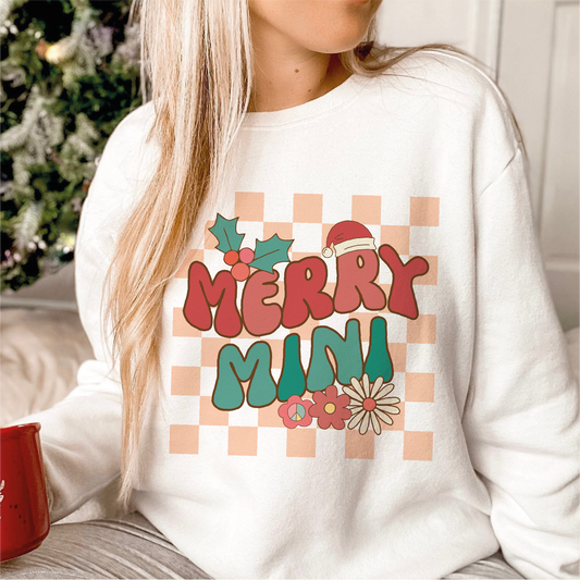 Merry Mini SVG PNG | Christmas Sublimation | Groovy Christmas | T shirt Design Cut file
