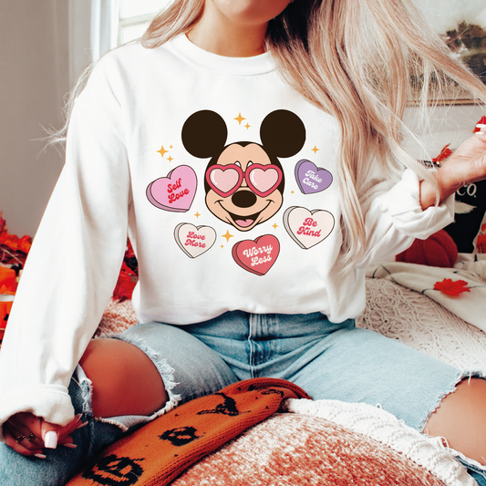 Valentines Magical Mickey PNG SVG | Self Love Affirmations Sublimation | Retro T shirt Design