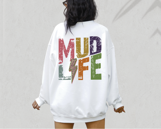 Mud Life SVG PNG | Distressed font Sublimation | Leopard Lightning Bolt | Summer T shirt Design