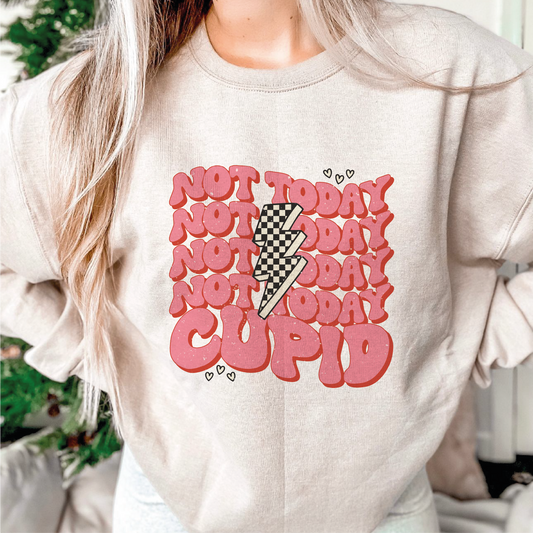 Not Today Cupid SVG PNG | Funny Valentines Sublimation | Retro Groovy T shirt Design