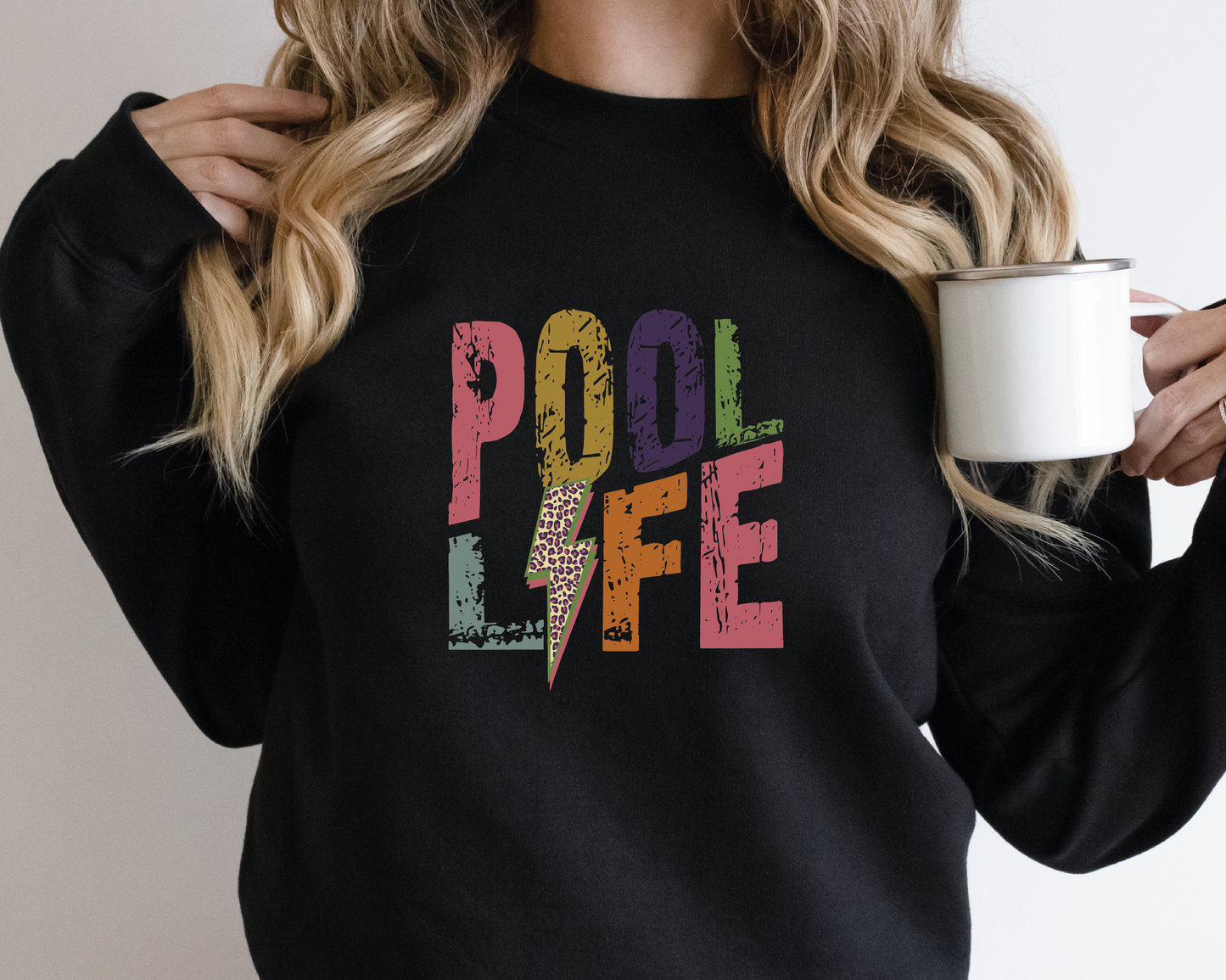 Pool Life SVG PNG | Distressed font Sublimation | Leopard Lightning Bolt | Summer T shirt Design