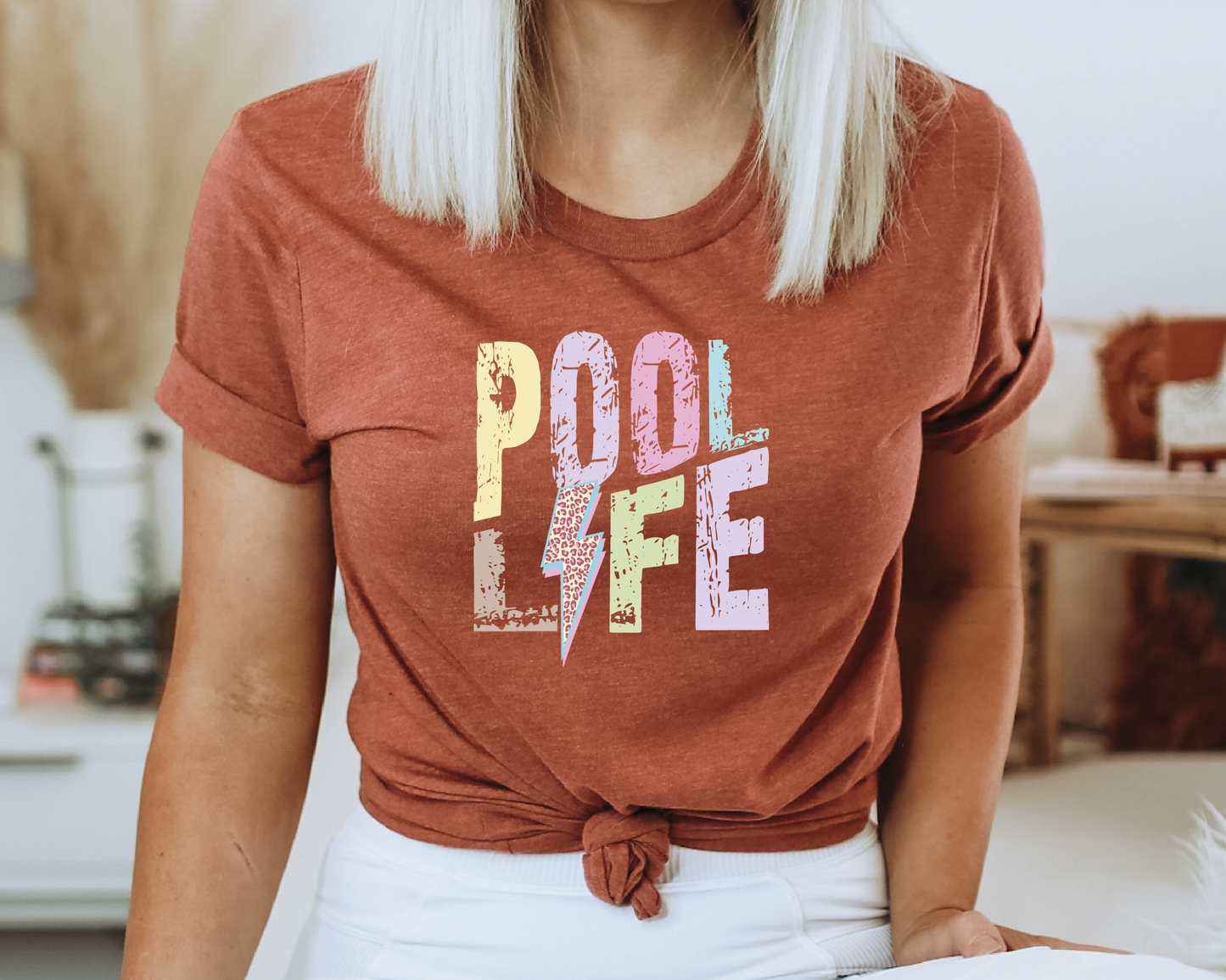 Pool Life SVG PNG | Distressed font Sublimation | Leopard Lightning Bolt | Summer T shirt Design