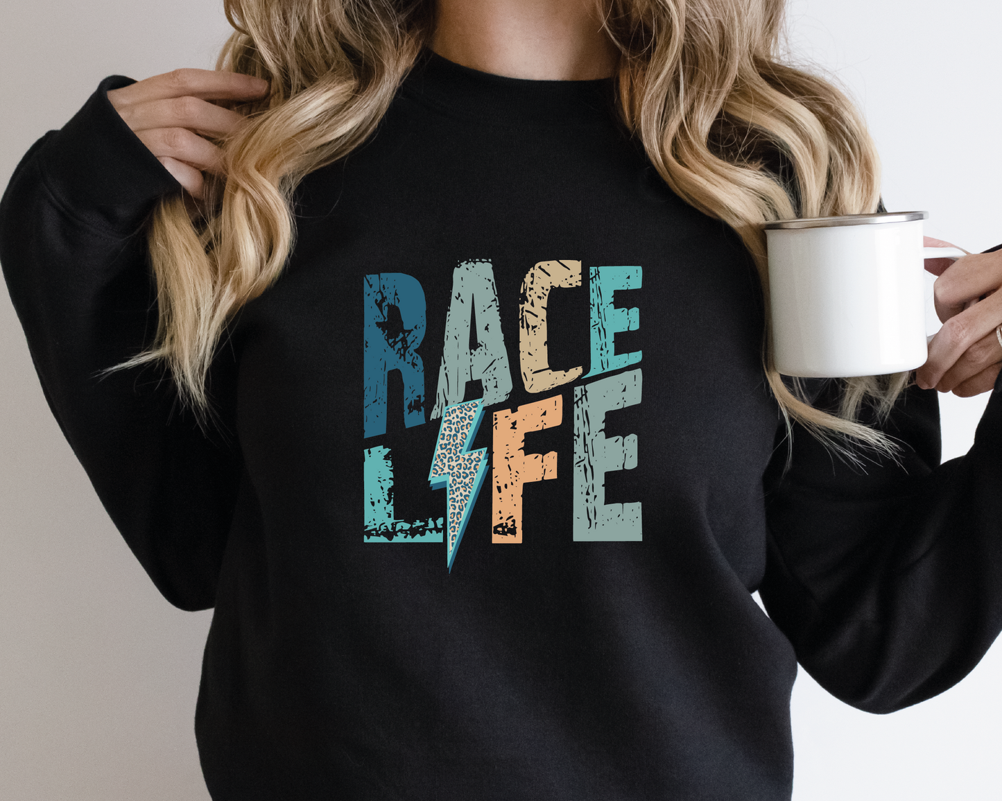 Race Life SVG PNG | Distressed font Sublimation | Leopard Lightning Bolt | Summer T shirt Design