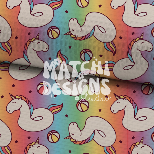 Summer Seamless Pattern, Unicorn Float Repeat Pattern for Fabric Sublimation
