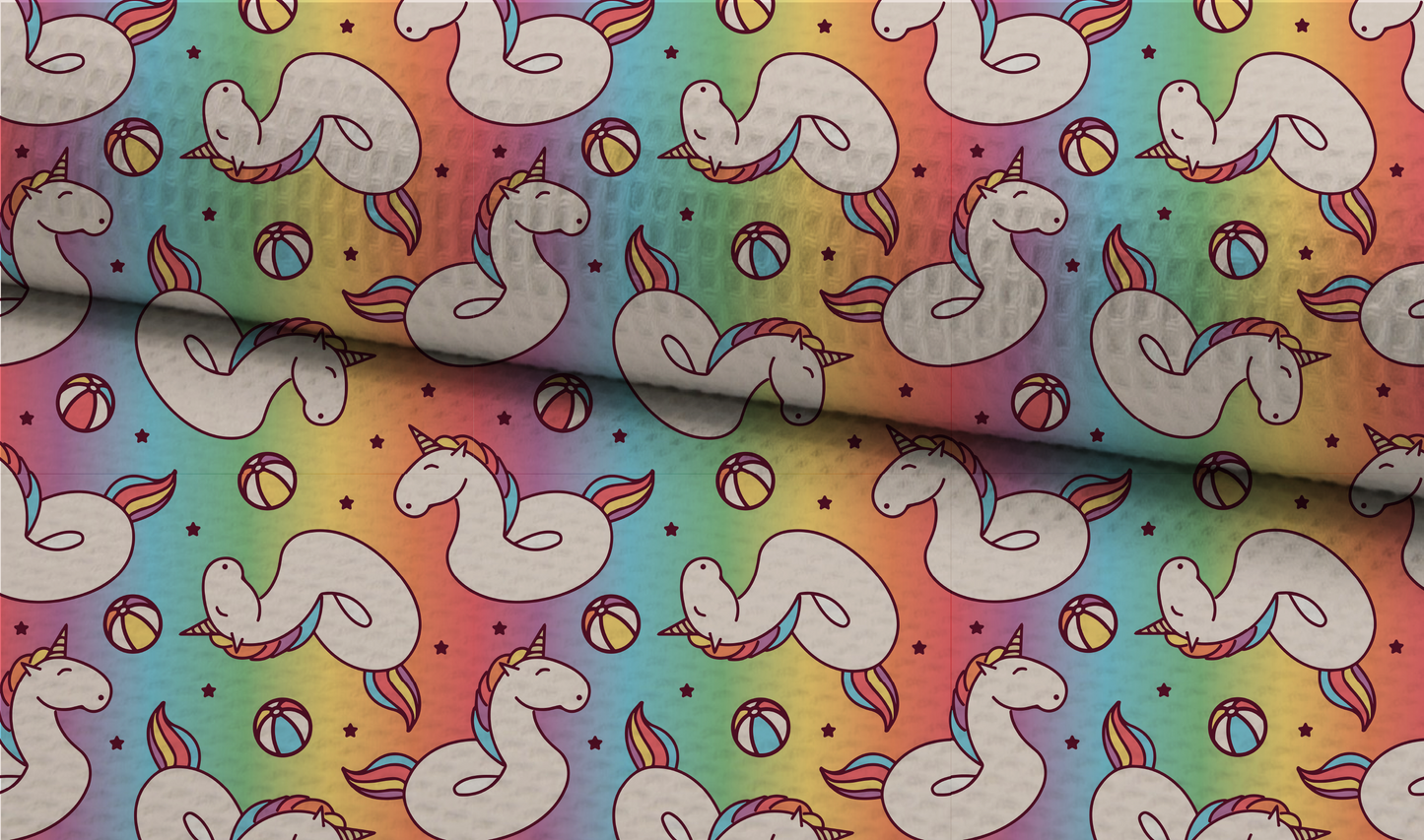 Summer Seamless Pattern, Unicorn Float Repeat Pattern for Fabric Sublimation