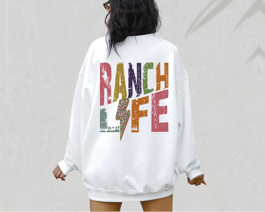 Ranch Life SVG PNG | Distressed font Sublimation | Leopard Lightning Bolt | Summer T shirt Design