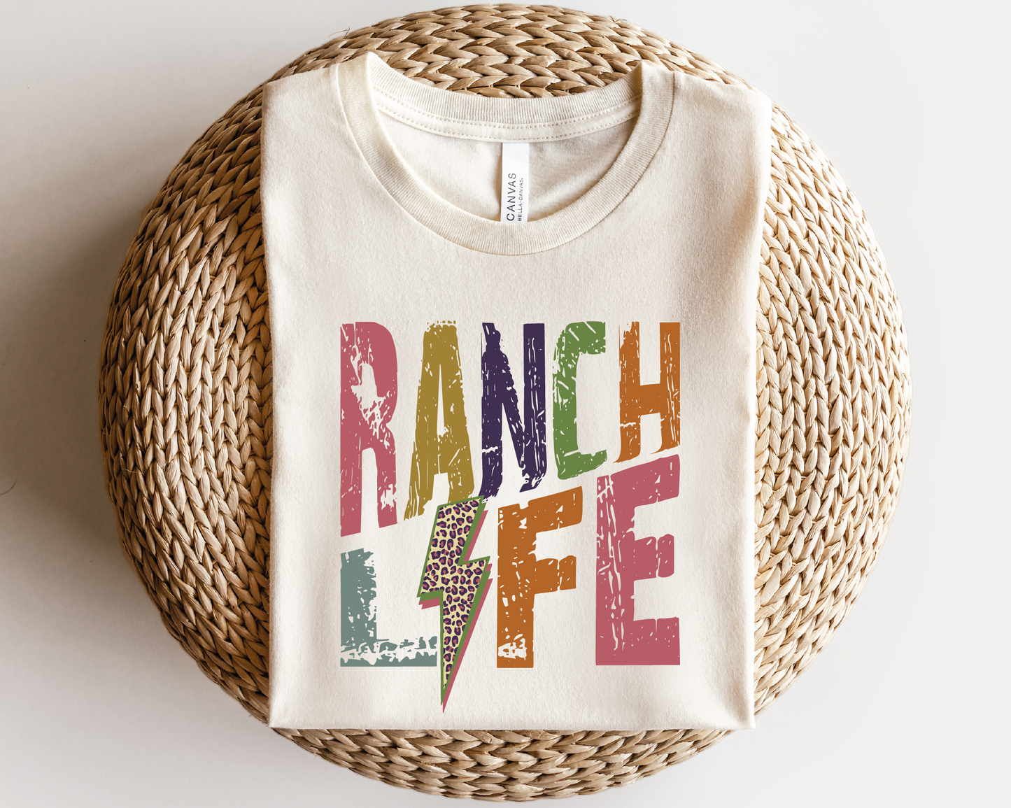 Ranch Life SVG PNG | Distressed font Sublimation | Leopard Lightning Bolt | Summer T shirt Design