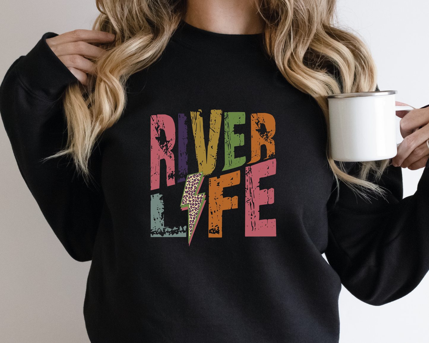 River Life SVG PNG | Distressed font Sublimation | Leopard Lightning Bolt | Summer T shirt Design
