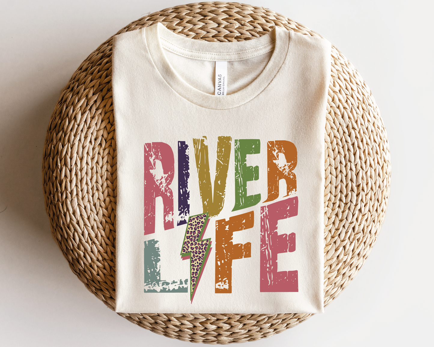 River Life SVG PNG | Distressed font Sublimation | Leopard Lightning Bolt | Summer T shirt Design
