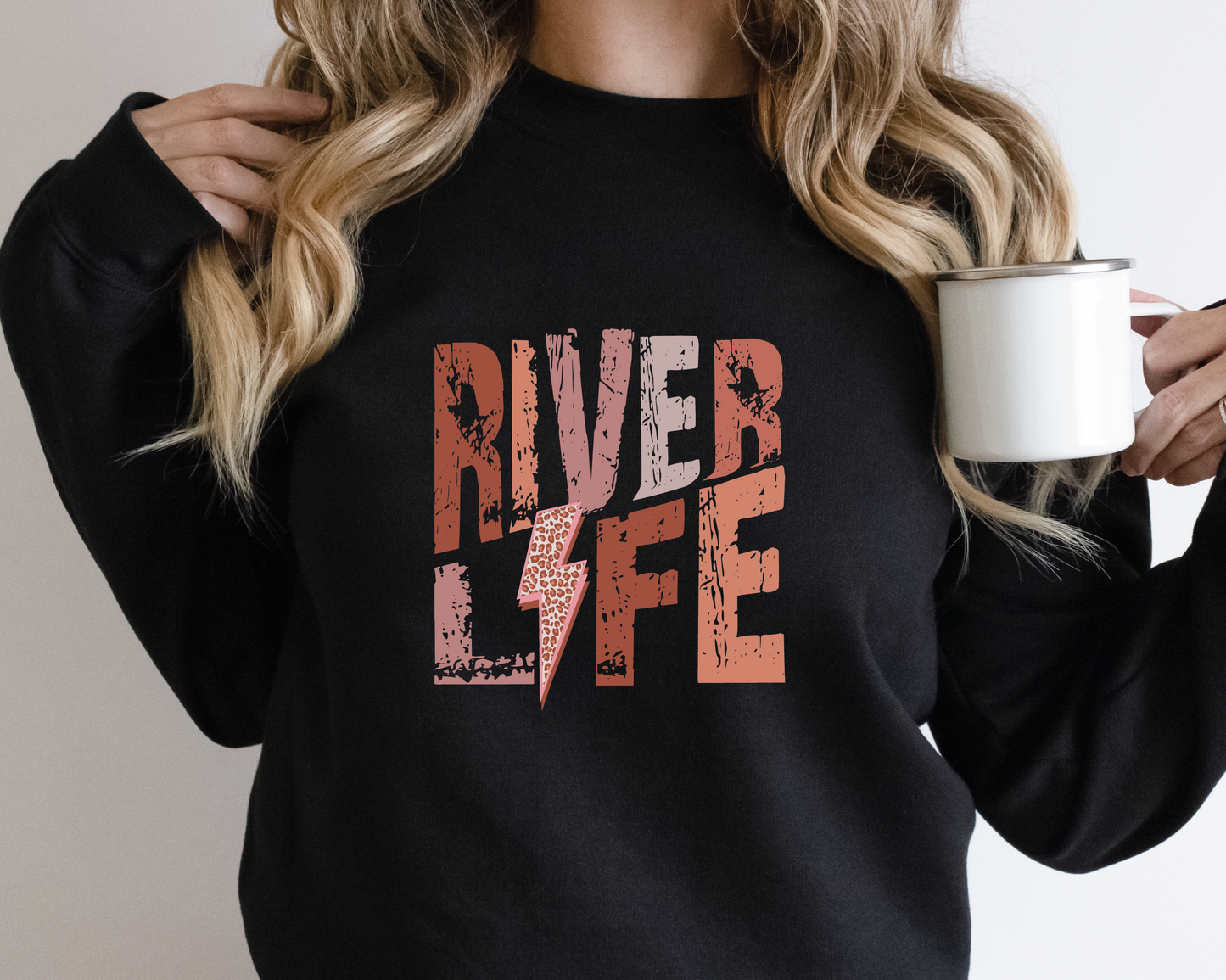 River Life SVG PNG | Distressed font Sublimation | Leopard Lightning Bolt | Summer T shirt Design