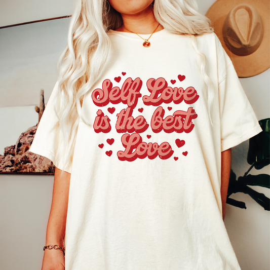 Self Love is The Best Love SVG PNG | Valentines Sublimation | Retro T shirt Design