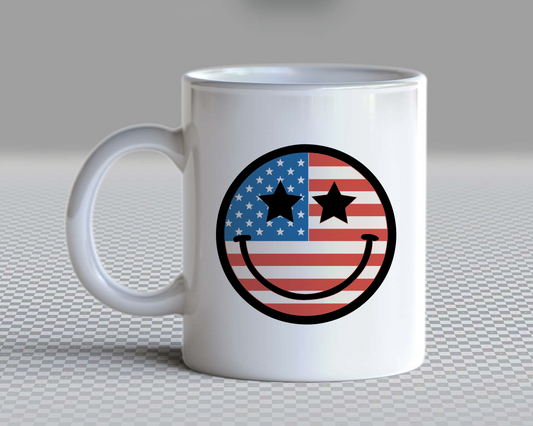 Smile America SVG PNG | 4th of July Patriotic Sublimation | Fourth of July | Retro Vintage T shirt Design