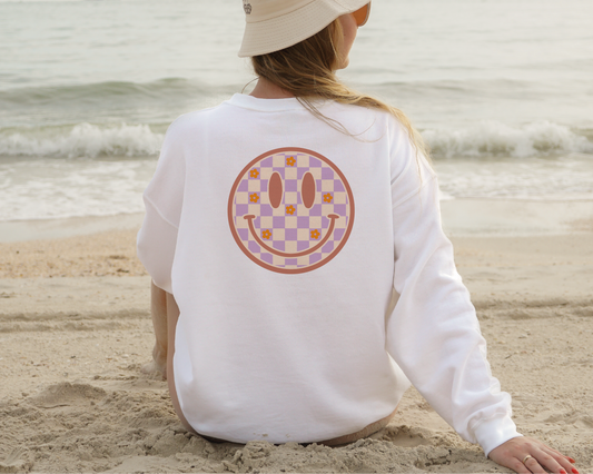 Checkered Pattern Smile Face SVG PNG | Smile Sublimation | Inspirational | Retro Vintage T shirt Design