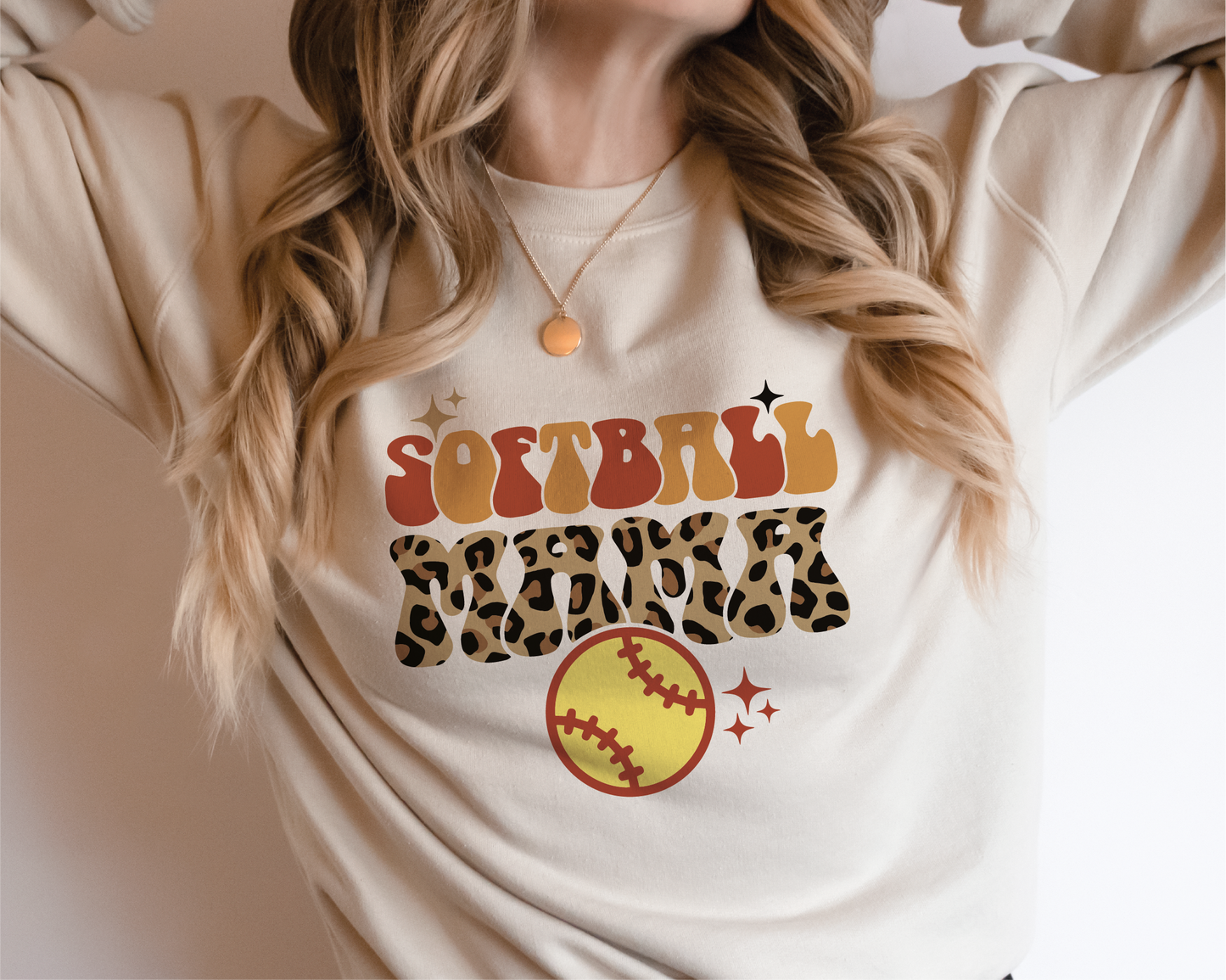Leopard Softball Mama SVG PNG | Groovy Softball Sublimation | Mom T shirt Design