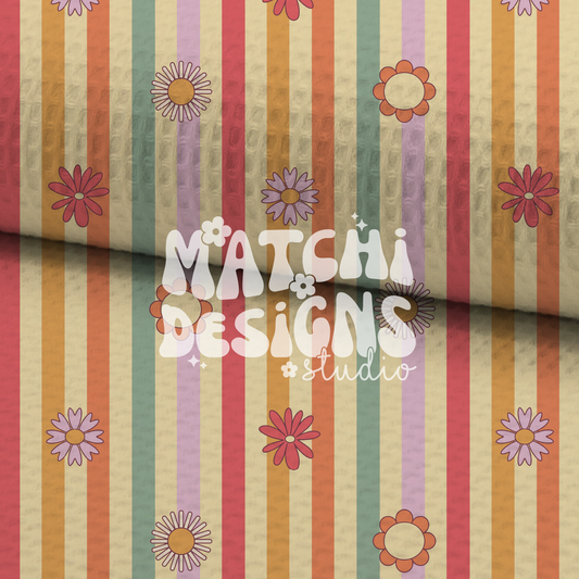 Summer Stripes and Flowers Seamless Pattern, Repeat Pattern for Fabric Sublimation