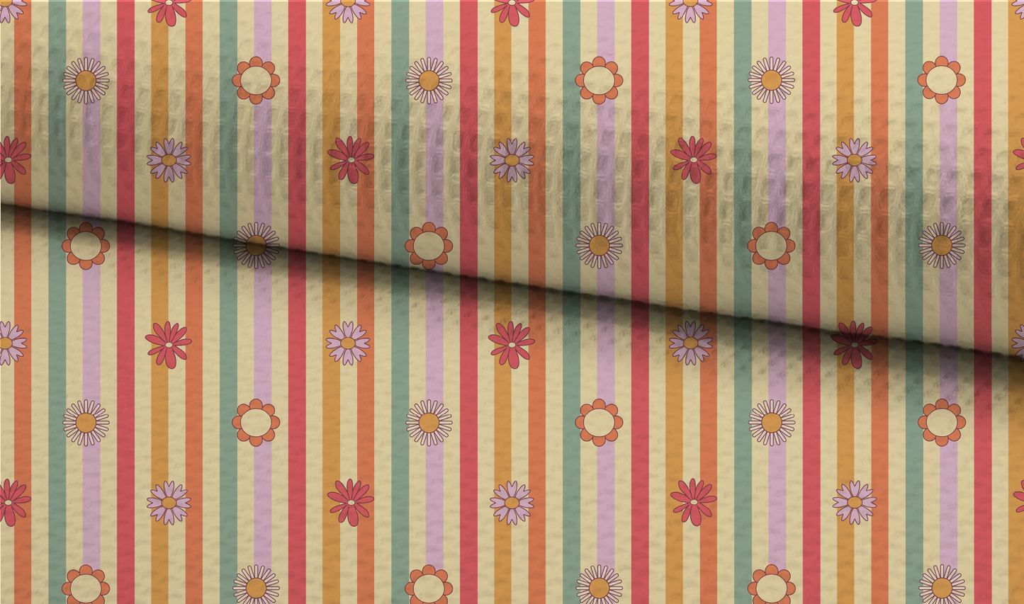 Summer Stripes and Flowers Seamless Pattern, Repeat Pattern for Fabric Sublimation