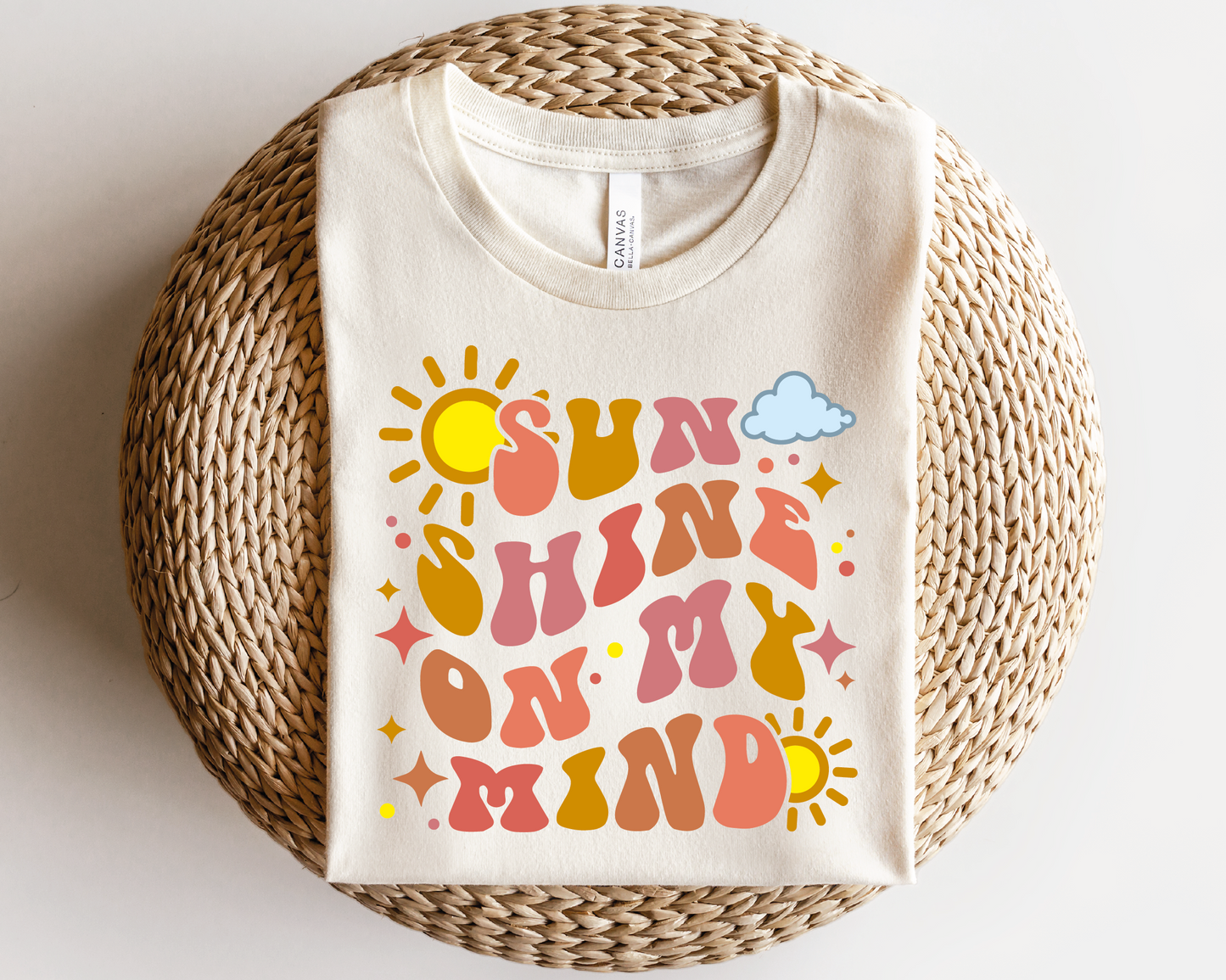 Sunshine On My Mind SVG PNG | Groovy Sublimation | Inspirational | Retro Vintage T shirt Design