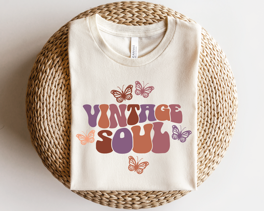 Vintage Soul SVG PNG | Groovy Sublimation | Retro Butterfly | Vintage T shirt Design