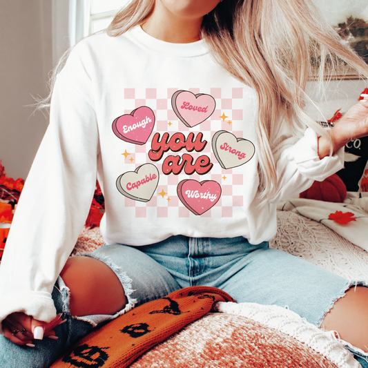 You are Enough Loved SVG PNG | Valentines Day Sublimation | Self Love T shirt Design