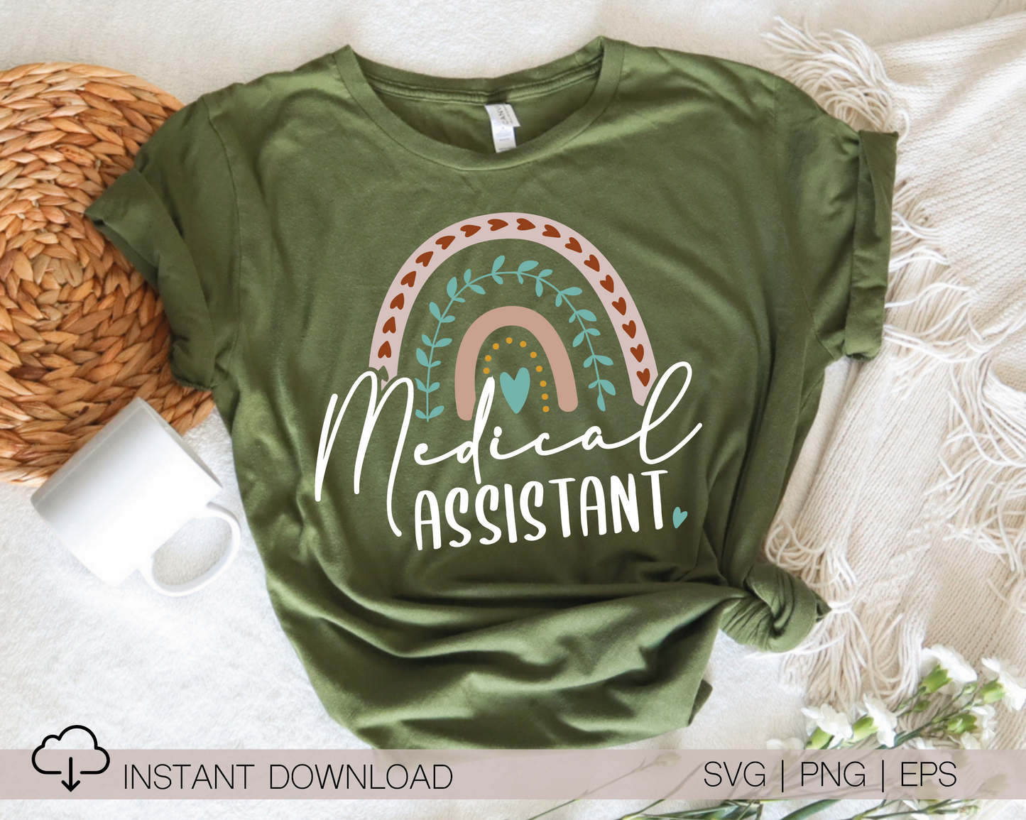 Medical Assistant SVG PNG | Rainbow Sublimation | Healthcare | Medical T shirt Design Cut file