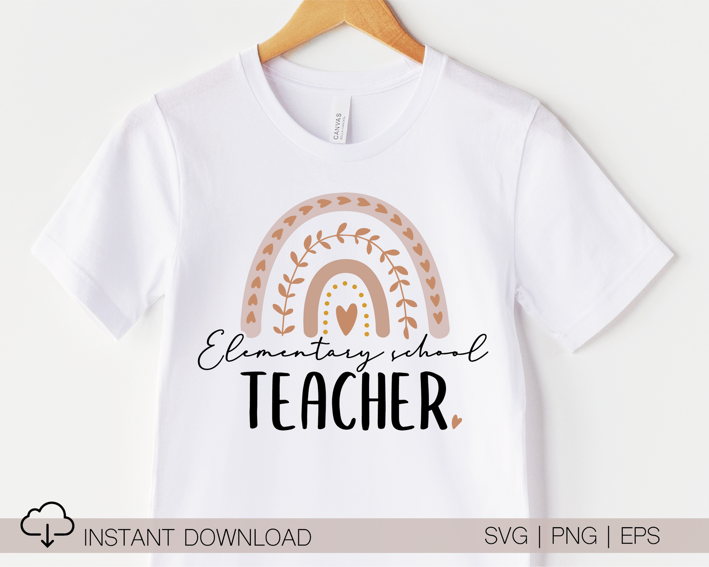 Elementary School Teacher SVG PNG | Rainbow Sublimation | Teacher T shirt Design Cut file