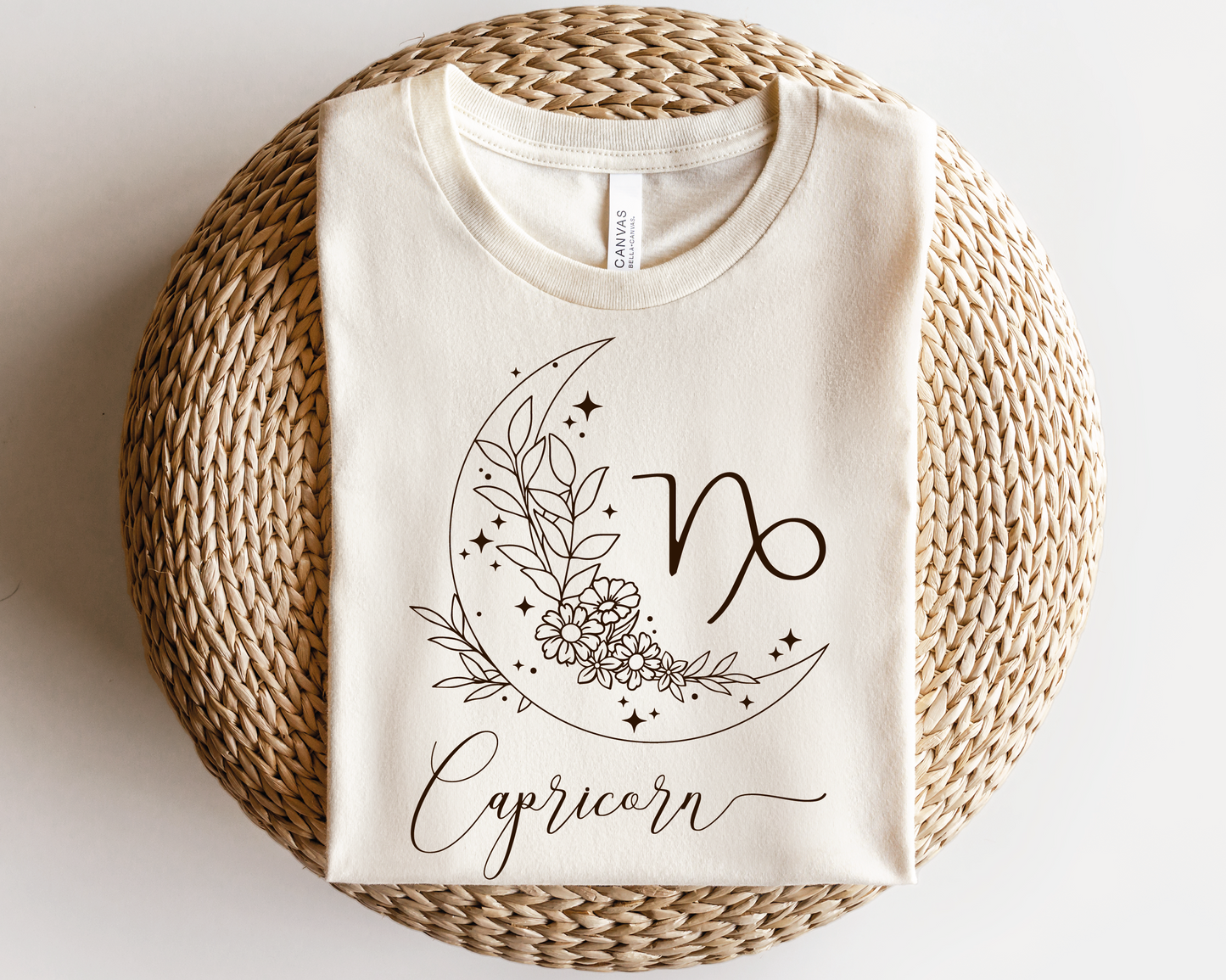 Capricorn SVG PNG | Zodiac | Capricorn Girl Woman | Floral Moon | T shirt Design Cut file