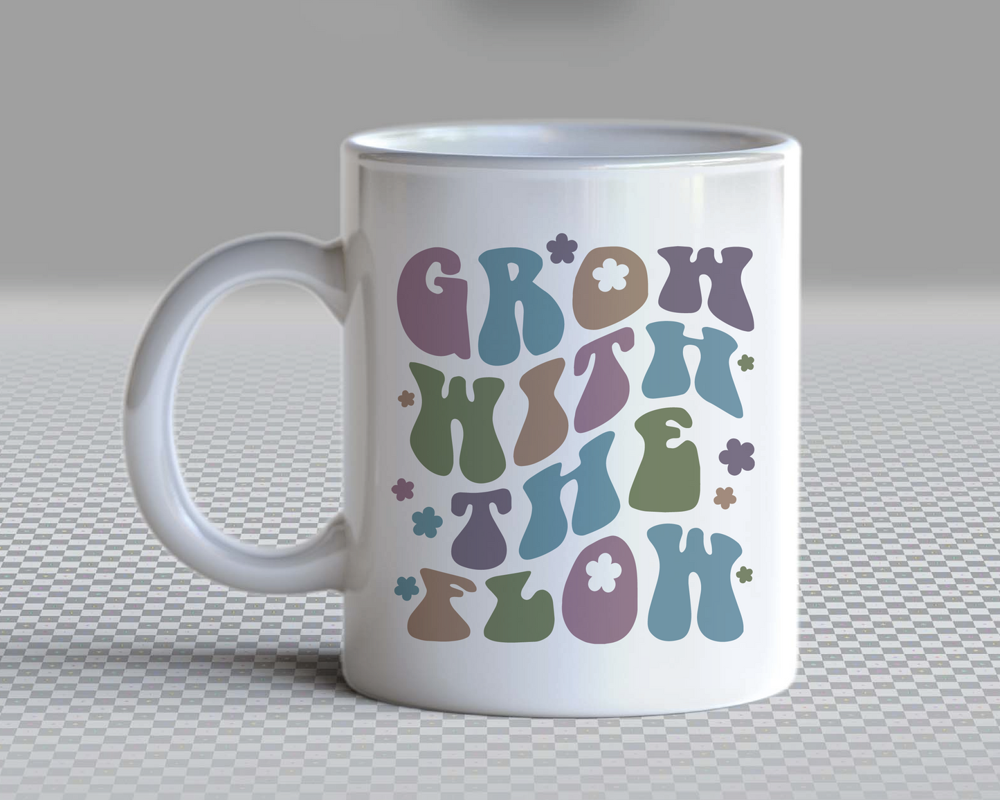 Grow With the Flow SVG PNG | Flower Sublimation | Inspirational | Retro Vintage T shirt Design