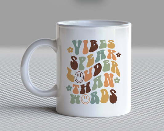 Vibes Speak Louder than Words SVG PNG | Smile Face Sublimation | Good Vibes | Retro Vintage T shirt Design