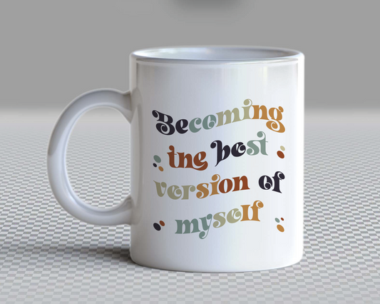 Becoming The Best Version Of Myself SVG PNG | Wavy Letters Sublimation | Inspirational | Retro Vintage T shirt Design